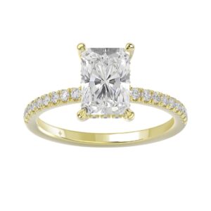 14K YELLOW GOLD 2 1/4CT ROUND/RADIANT DIAMOND LADIES RING (CENTER STONE RADIANT DIAMOND 2CT)