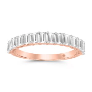 LADIES BAND 1 1/2CT EMERALD DIAMOND 14K ROSE GOLD