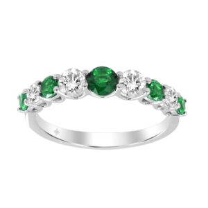 LADIES BAND 1/2CT ROUND/ROUND EMERALD DIAMOND 14K WHITE GOLD (ROUND EMERALD DIAMOND 7/8CT )