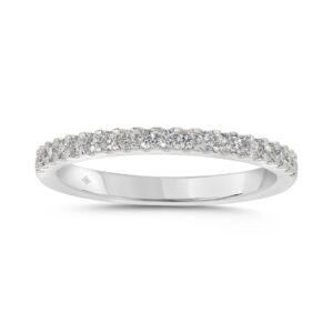 LADIES BAND 1/4CT ROUND DIAMOND 14K WHITE GOLD