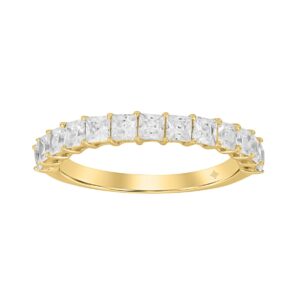LADIES BAND 1CT PRINCESS DIAMOND 14K YELLOW GOLD
