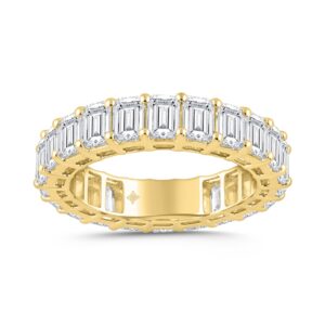 LADIES BAND 6 5/8CT EMERALD DIAMOND 14 K YELLOW GOLD