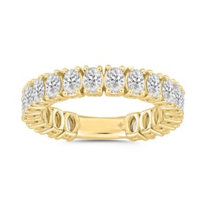 LADIES ETERNITY BAND 3CT OVAL DIAMOND 18K YELLOW GOLD