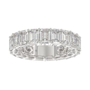 LADIES ETERNITY BAND 6 5/8CT EMERALD DIAMOND 14K WHITE GOLD