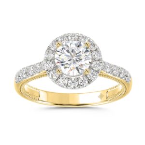 LADIES RING 2 1/2CT ROUND DIAMOND 14K YELLOW GOLD (CENTER STONE ROUND DIAMOND 2CT)