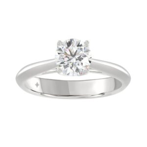 LADIES SOLITAIRE RING 1.00CT ROUND DIAMOND 18K WHITE GOLD