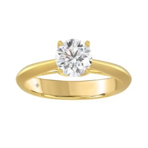 LADIES SOLITAIRE RING 1.00CT ROUND DIAMOND 18K YELLOW GOLD