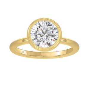 LADIES SOLITAIRE RING 3CT ROUND DIAMOND 14K YELLOW GOLD (CENTER STONE ROUND DIAMOND 3CT )