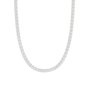 14K WHITE GOLD 6 7/8CT 16" ROUND DIAMOND LADIES TENNIS NECKLACE