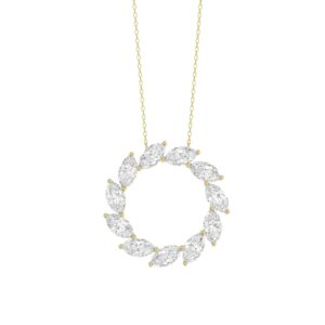 LADIES NECKLACE 1 1/2CT MARQUISE DIAMOND 14K YELLOW GOLD