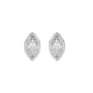 LADIES SOLITAIRE EARRINGS 2CT MARQUISE DIAMOND 14K WHITE GOLD