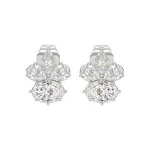 14K WHITE GOLD 1 3/4CT MARQUISE/PEAR/OVAL DIAMOND LADIES EARRINGS
