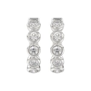 14K WHITE GOLD 1.00CT ROUND DIAMOND LADIES EARRINGS