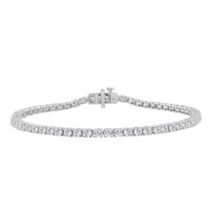 14K WHITE GOLD 4.00CT ROUND DIAMOND LADIES BRACELET
