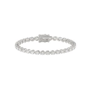 Fancy Oval Shape Diamond Ladies Tennis Bracelet in 14K White Gold 4CT (Color F-G -Clarity VS1/VS2)