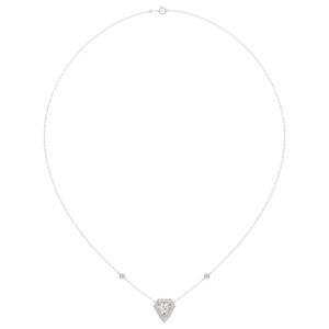 14K WHITE GOLD 1 1/2CT ROUND/SHIELD STEP CUT DIAMOND LADIES NECKLACE