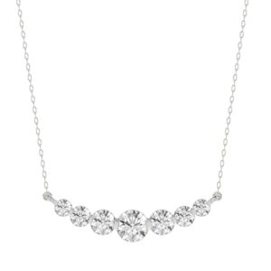 14K WHITE GOLD 1/2CT ROUND DIAMOND LADIES NECKLACE