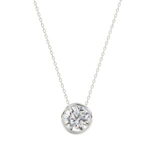 14K WHITE GOLD 1/2CT ROUND DIAMOND LADIES PENDANT
