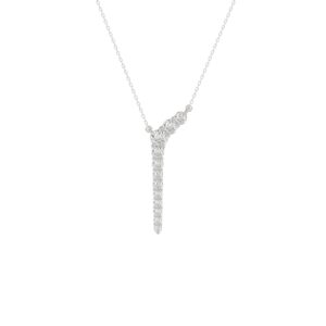 14K WHITE GOLD 1/3CT ROUND DIAMOND LADIES PENDANT WITH CHAIN
