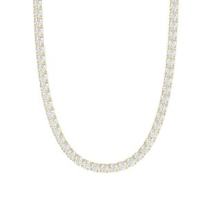 14K YELLOW GOLD 10 1/3CT 18" ROUND DIAMOND LADIES TENNIS NECKLACE