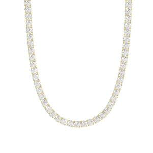 14K YELLOW GOLD 10 1/3CT 18" ROUND DIAMOND LADIES TENNIS NECKLACE