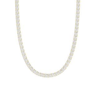 14K YELLOW GOLD 4.00CT 16'' ROUND DIAMOND LADIES TENNIS NECKLACE