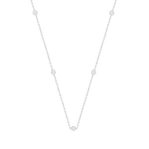 LADIES NECKLACE 1 1/2CT ROUND DIAMOND 14K WHITE GOLD
