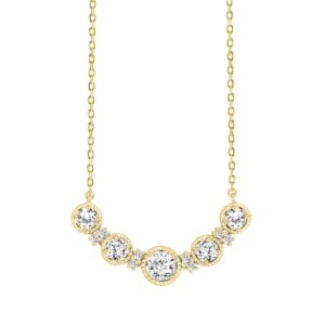 LADIES NECKLACE 1 1/2CT ROUND DIAMOND 14K YELLOW GOLD