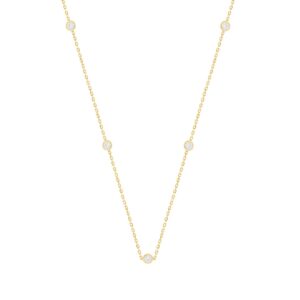 LADIES NECKLACE 1 1/2CT ROUND DIAMOND 14K YELLOW GOLD