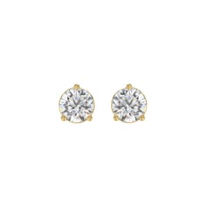 14K YELLOW GOLD 2CT ROUND DIAMOND LADIES SOLITAIRE EARRINGS