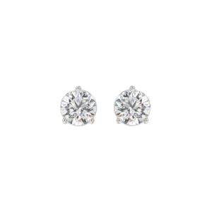 14K WHITE GOLD 2CT ROUND DIAMOND LADIES SOLITAIRE EARRINGS