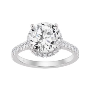 14K WHITE GOLD 4 1/2CT ROUND DIAMOND LADIES RING (CENTER STONE ROUND DIAMOND 4CT)