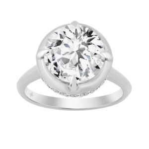 14K WHITE GOLD 4 3/4CT ROUND DIAMOND LADIES RING (CENTER STONE ROUND DIAMOND 4.00CT)