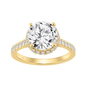 14K YELLOW GOLD 4 1/2CT ROUND DIAMOND LADIES RING (CENTER STONE ROUND DIAMOND 4CT)