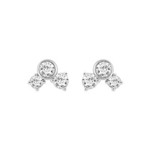 3/4Ct White Gold 10K Round Diamond Fashion Earrings For Women (Color F-G Clarity Vs1/Vs2)