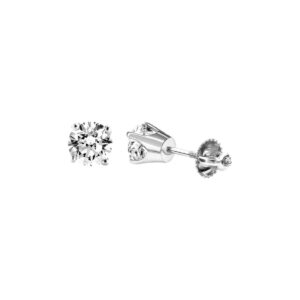 14K White Gold Round Diamond Stud Earrings 0.25CT Elegant Women’S Diamond Jewelry