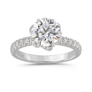 14K WHITE GOLD 2 1/2CT ROUND DIAMOND LADIES RING (CENTER STONE ROUND DIAMOND 2CT)