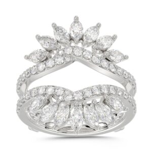 14K WHITE GOLD 2CT ROUND/MARQUISE DIAMOND LADIES WRAP RING