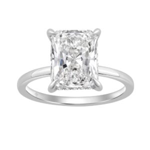 14K WHITE GOLD 3 1/8CT ROUND/RADIANT DIAMOND LADIES RING (CENTER STONE RADIANT DIAMOND 3.00CT)