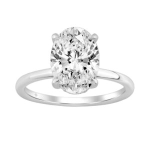14K WHITE GOLD 3.00CT OVAL/ROUND DIAMOND LADIES RING (CENTER STONE OVAL DIAMOND 3.00CT)