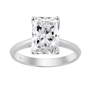 14K WHITE GOLD 3.00CT RADIANT DIAMOND LADIES SOLITAIRE RING