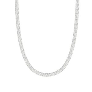 14K WHITE GOLD 4 3/4CT 18" ROUND DIAMOND LADIES TENNIS NECKLACE