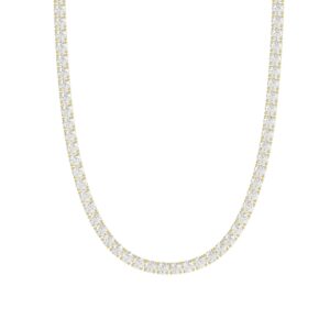 14K YELLOW GOLD 7 3/4CT 18" ROUND DIAMOND LADIES TENNIS NECKLACE