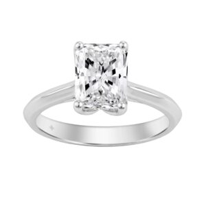 14K WHITE GOLD 2 1/2CT RADIANT DIAMOND LADIES RING