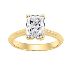 14K YELLOW GOLD 2 1/2CT RADIANT DIAMOND LADIES RING