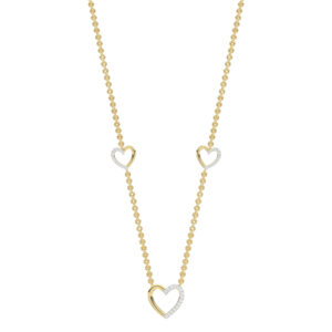 LADIES NECKLACE 0.20CT ROUND DIAMOND 14K YELLOW GOLD