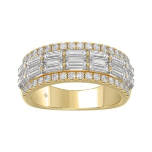 14K YELLOW GOLD 1 1/4CT ROUND/BAGUETTE DIAMOND LADIES BAND
