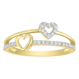 LADIES RING 0.15CT ROUND DIAMOND 10K YELLOW GOLD