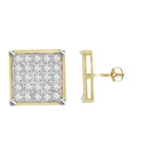 MEN'S YUVA EARRINGS 0.16CT ROUND DIAMOND 10K YELLOW GOLD