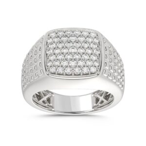 10K WHITE GOLD 1.00CT ROUND DIAMOND MEN'S RING
